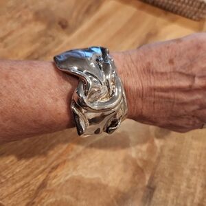 Elegant Sterling/cord Silver Bracelet